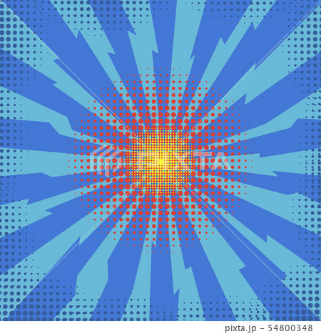 Explode Flash, Cartoon Explosion, Space Burst Effect, Comic Bomb, Star Explosion on Blue Backgground 54800348
