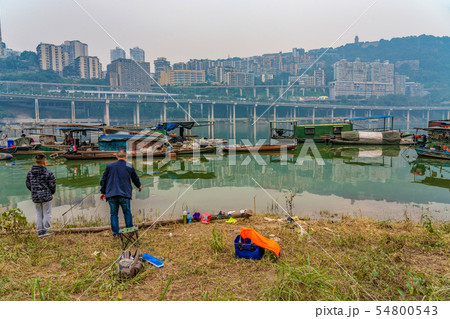 View of Fishing boats and fishermen 54800543