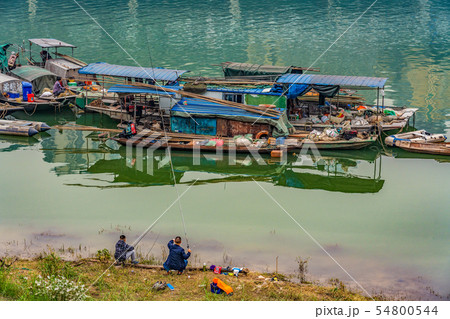 View of Fishing boats and fishermen View of Fishing boats and fishermen 54800544