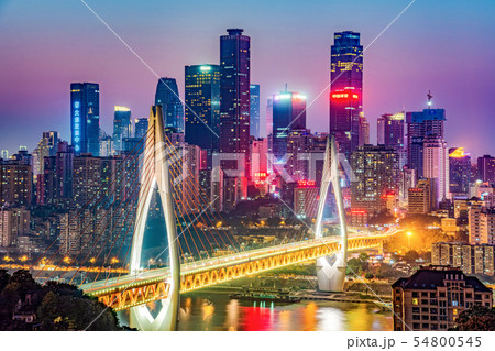 Night view of the famous Dongshuimen bridge 54800545