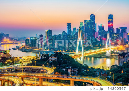 Evening view of Chongqing Evening view of Chongqing 54800547