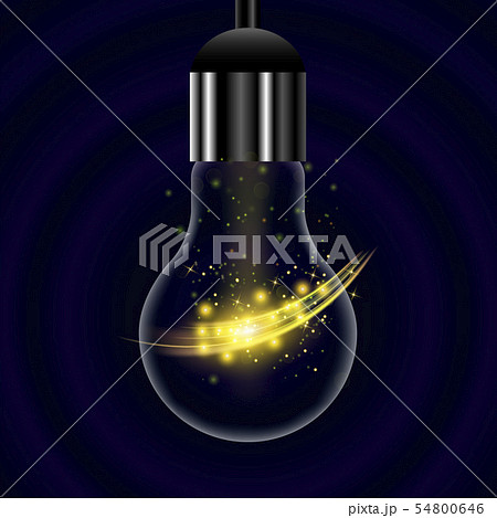 Glass Bulb on Dark Blue Radial Background 54800646