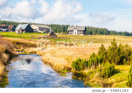 Jizerka village in summer time, Jizera Mountains, Czech Republic 54801163
