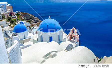 view of oia in santorini and part of caldera 54801696