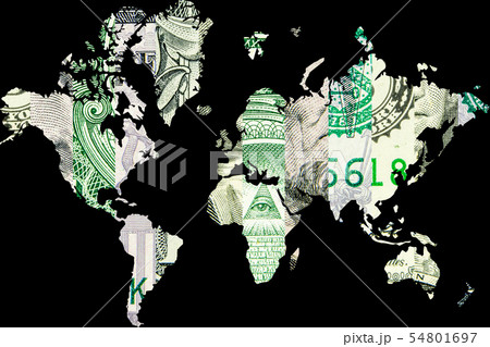 double exposure with world map and american dollar double exposure with world map and american dollar 54801697