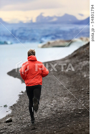 Runner man trail running training for run 54801794