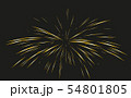 Gold Fireworks drawn by lines. 54801805