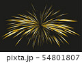 Gold Fireworks drawn by lines. 54801807