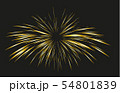 Gold Fireworks drawn by lines. 54801839