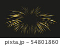Gold Fireworks drawn by lines. 54801860