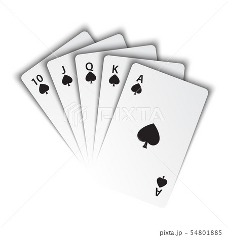 A Royal Flush Of Spades On White Backgroundのイラスト素材 A Royal Flush Of Spades On White Backgroundのイラスト素材