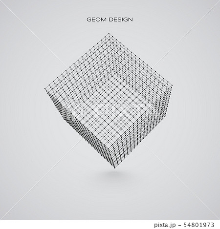 3d wireframe cube. Vector illustration. Technology abstract Illustration. 3d wireframe cube. Vector illustration. Technology abstract Illustration. 54801973