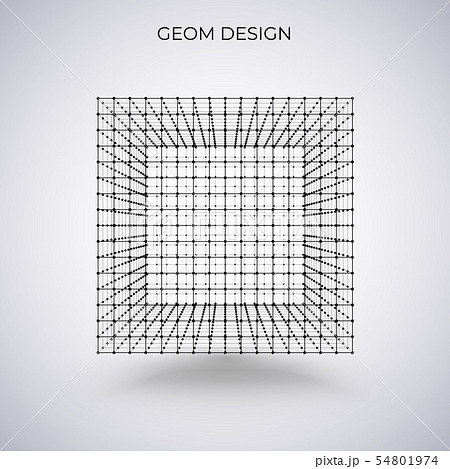 3d wireframe cube. Vector illustration. Technology abstract Illustration. 54801974