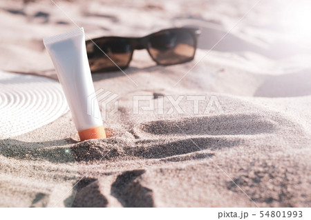 woman sunscreen beach summer sun protection. 54801993