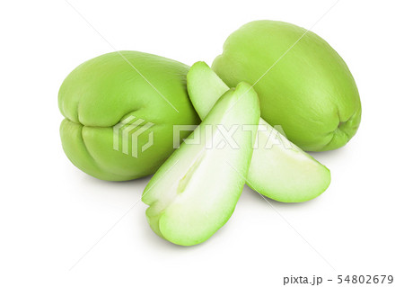 fresh Chayote vegetable isolated on white background 54802679