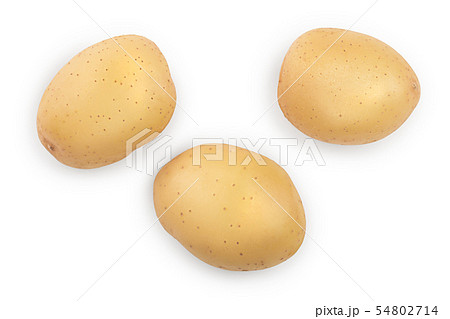 Young potato isolated on white background. Harvest new. Top view. Flat lay Young potato isolated on white background. Harvest new. Top view. Flat lay 54802714