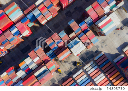 Container ship in export and import business and 54803730