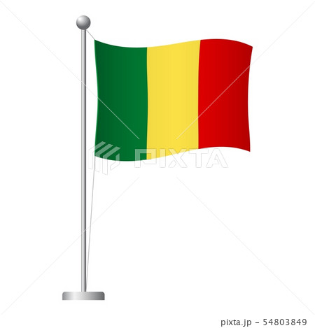 Mali flag on pole icon 54803849