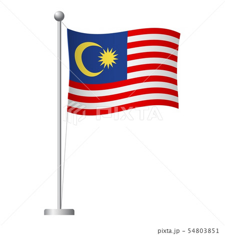 Malaysia Flag On Pole Icon Stock Illustration