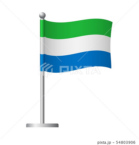 sierra leone flag on pole icon 54803906