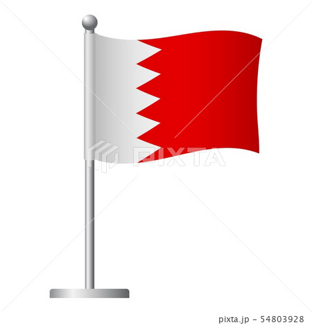 Bahrain flag on pole icon 54803928
