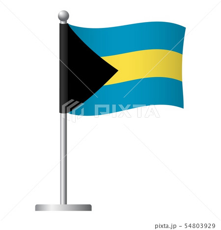 Bahamas flag on pole icon 54803929