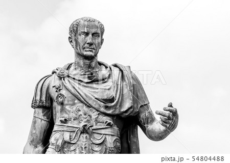 Statue of Roman Emperor Julius Caesar at Roman Forum, Rome, Italy 54804488