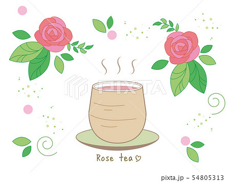 ローズティー ハーブティー 和風 のイラスト素材