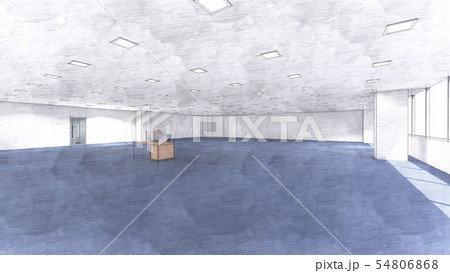 オフィス 一人 イラスト風 CG3 オフィス 一人 イラスト風 CG3 54806868