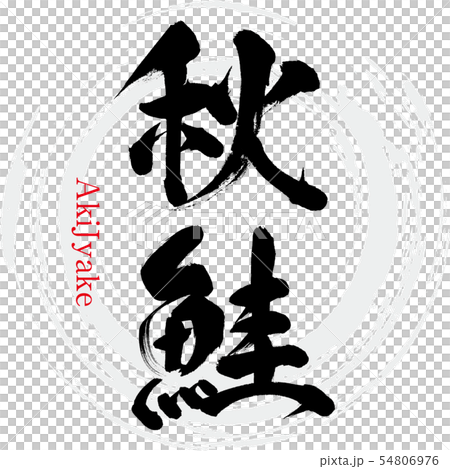 秋鮭 Akijyake 筆文字 手書き のイラスト素材