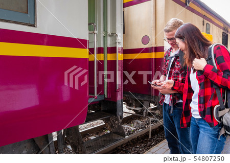 Young traveling backpacker on vacation at the 54807250