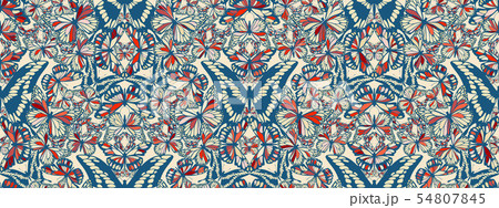 Seamless vector pattern, from various colored butterflies, making up a fashionable natural mosaic 54807845