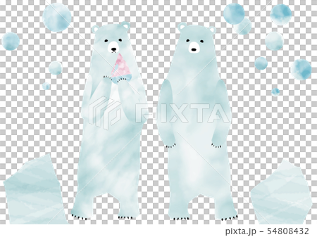 Watercolor style polar bear with ice and ice 54808432