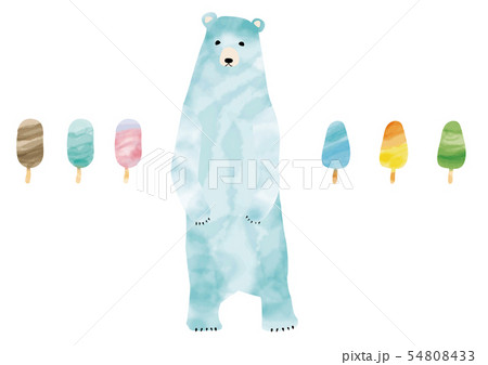 水彩風　シロクマとアイスと 54808433