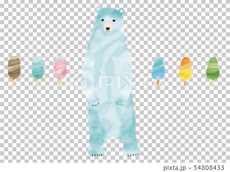 水彩風　シロクマとアイスと 54808433