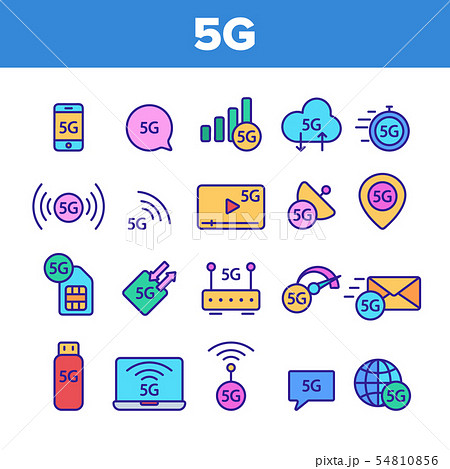 5G Fast Network, Connection To Website Vector Icons Set 5G Fast Network, Connection To Website Vector Icons Set 54810856