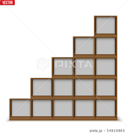 Empty rack with shelves or bookshelf 54810863