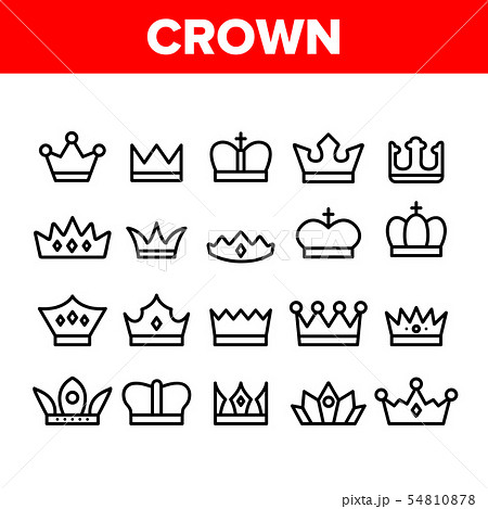 Royal Headwear, Crowns And Tiaras Vector Icons Set 54810878