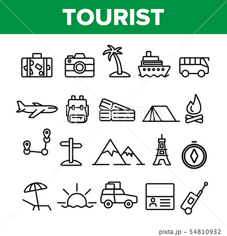 Tourism And Travel Around World Vector Linear Icons Set Tourism And Travel Around World Vector Linear Icons Set 54810932