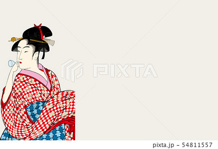 喜多川歌麿イメージポッピンを吹く女明るいバージョン1 喜多川歌麿イメージポッピンを吹く女明るいバージョン1 54811557