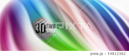 Modern techno Fluid color flow on white colorful poste. Art for your design Modern techno Fluid color flow on white colorful poste. Art for your design 54812362