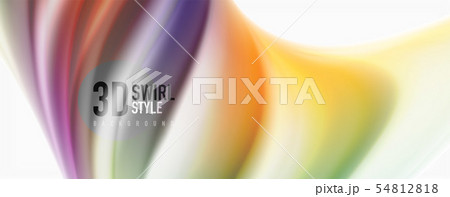 Modern Liquid color flow on white - colorful flow poster. Techno Wave Liquid shape in white color Modern Liquid color flow on white - colorful flow poster. Techno Wave Liquid shape in white color 54812818