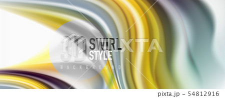 Modern techno Fluid color flow on white colorful poste. Art for your design 54812916