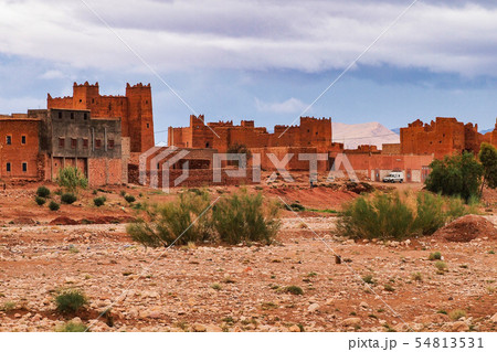 Landscape of the thousand kasbahs valley, Morocco Landscape of the thousand kasbahs valley, Morocco 54813531