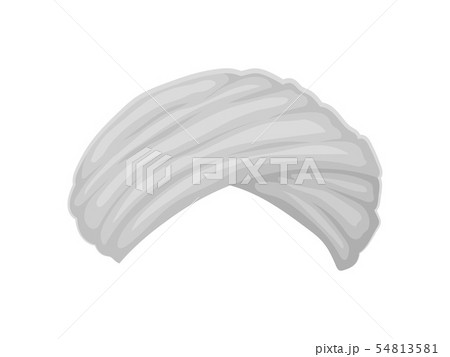 Gray low turban. Vector illustration on white background. 54813581