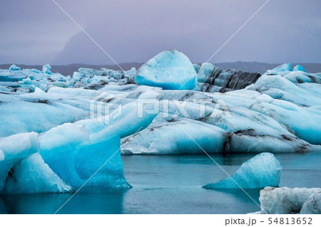 Icebergs in the glacier lagoon of Joekulsarlon in Iceland, Europe 54813652