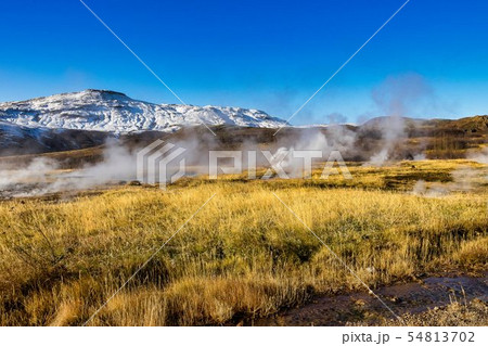 View of Strokkur geyser in Iceland in Northern Europe 54813702