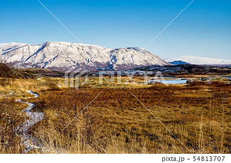 Landscape in the Thingvellir National Park in Iceland 54813707