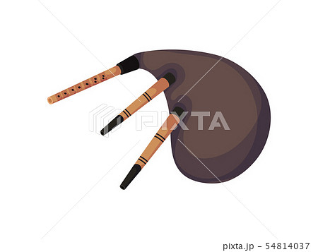 Classic bagpipes. Wind instrument. Vector illustration on white background. 54814037