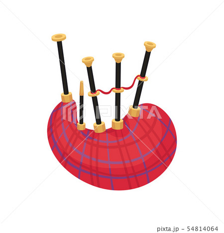 Traditional Scottish bagpipes. Vector illustration on white background. 54814064